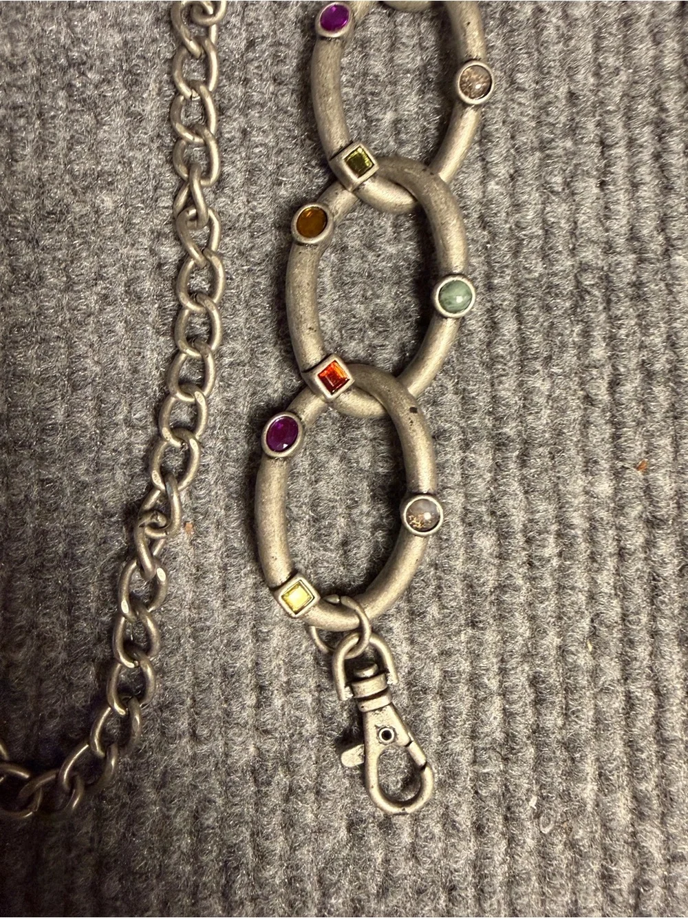 Vintage Urban Outfitters Vintage Rainbow Studded Chain Belt Y2K